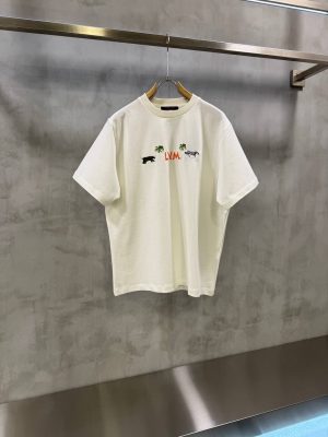 White LV The Darjeeling Limited intricate embroidery t-shirt