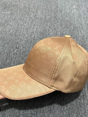 Beige LV all-over monogram logo pattern baseball hat