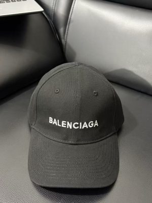 Black Balenciaga Logo-Embroidered cotton baseball cap