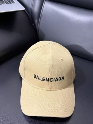 Beige Balenciaga Logo-Embroidered cotton baseball cap