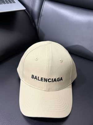 Light Beige Balenciaga Logo-Embroidered cotton baseball cap