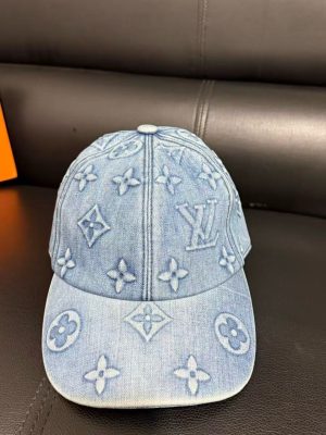 Light Blue LV jacquard monogram pattern Essential Cap
