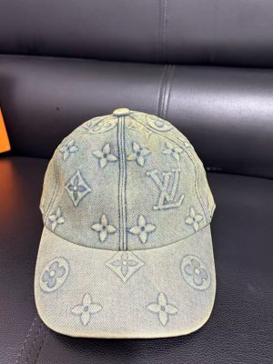 Green LV jacquard monogram pattern Essential Cap