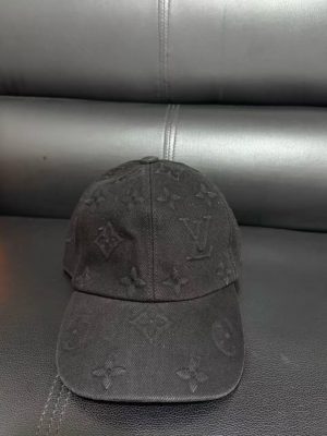 Black LV jacquard monogram pattern Essential Cap