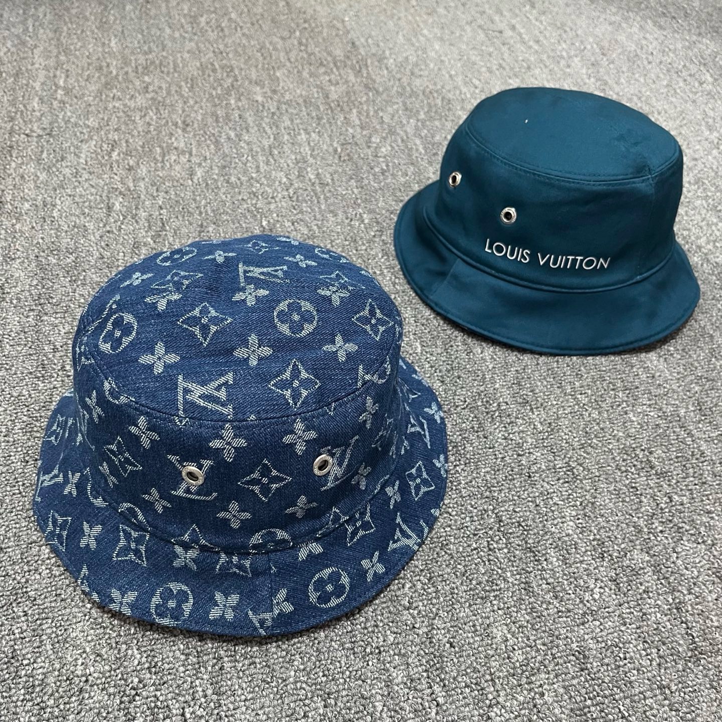 Blue LV all-over monogram pattern reversible bucket hat - Image 2