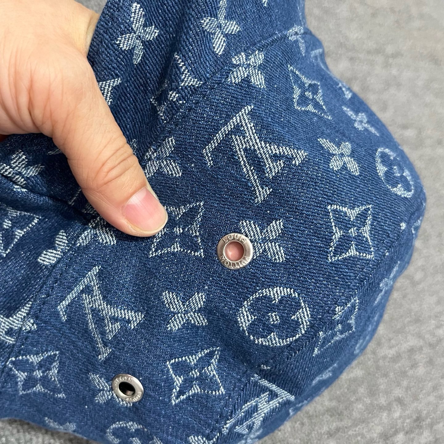 Blue LV all-over monogram pattern reversible bucket hat - Image 9