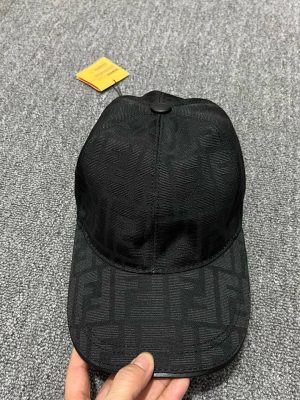 Black Fendi FF jacquard baseball cap