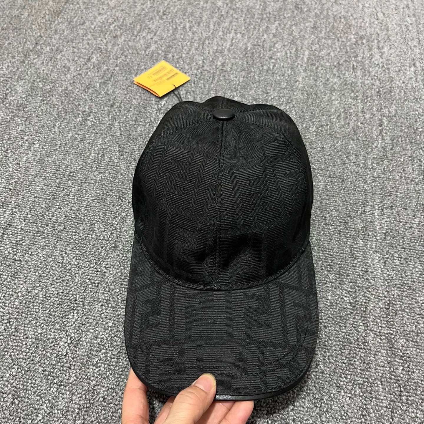 Black Fendi FF jacquard baseball cap