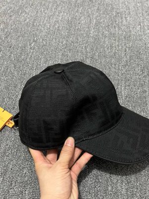 Black Fendi FF jacquard baseball cap