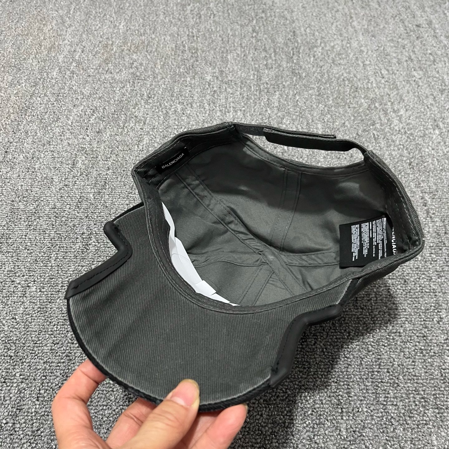 Black Balenciaga Double Unity distressed washed-out Cap - Image 2