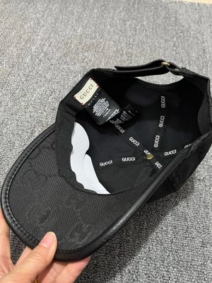 Black Gucci all-over tonal GG monogram pattern cap