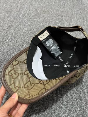 Beige Gucci all-over tonal GG monogram pattern cap