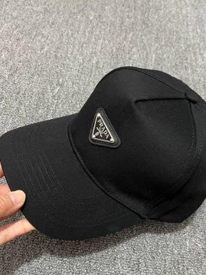 Black Prada Re-Nylon classic logo baseball hat