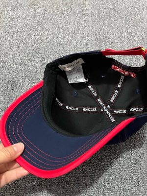 Navy Moncler Logo-Patch white brim baseball cap