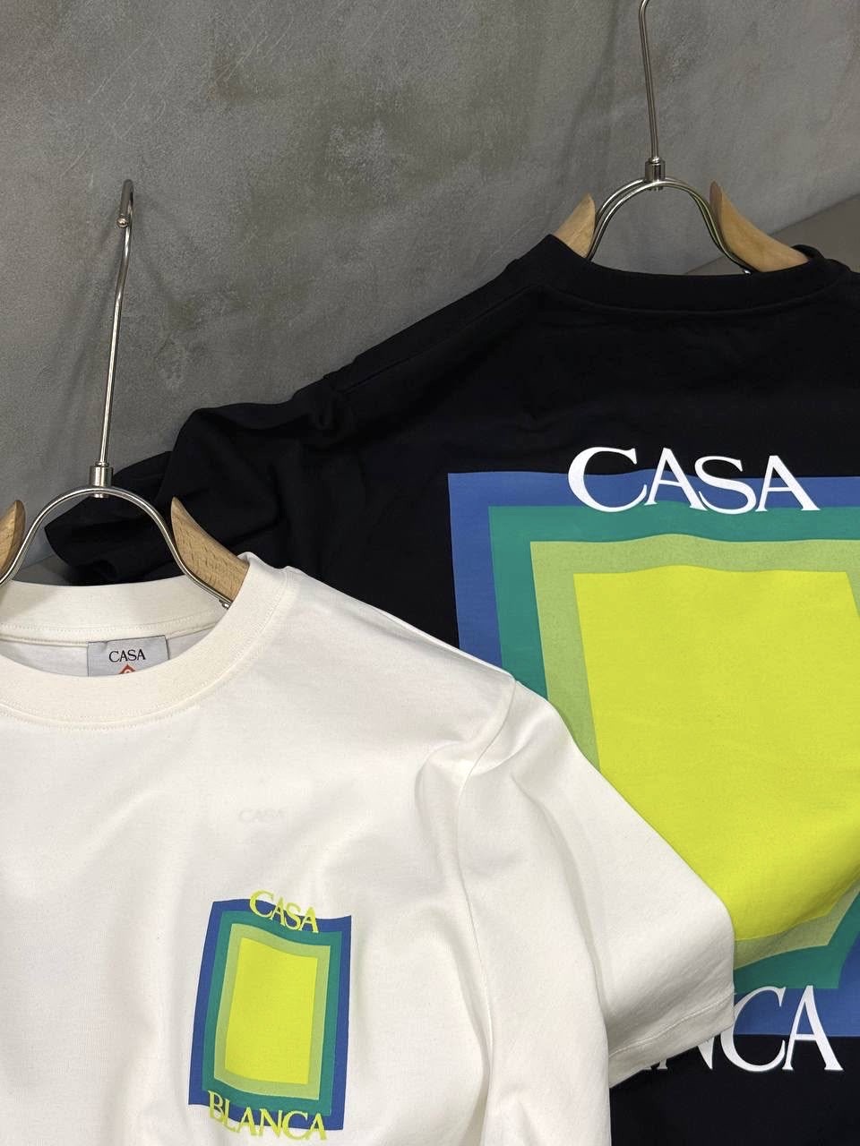 White Casablanca Paris gradient square logo cotton t-shirt - Image 4