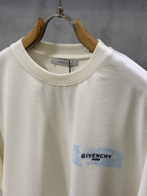White Givenchy paint-effect logo print cotton t-shirt