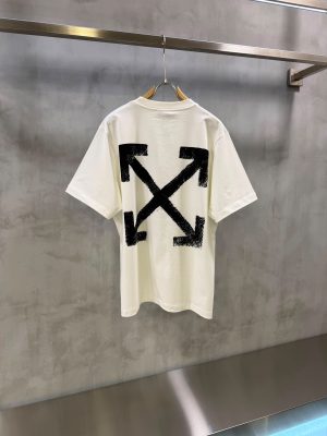 White Off White arrow sponge cotton t-shirt