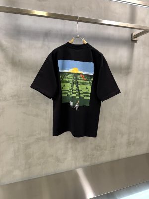 Black Burberry maze print cotton T-shirt