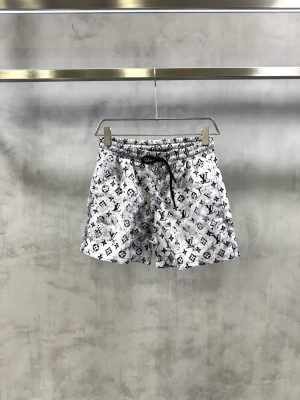 White LV all-over LV monogram galaxy-print swim shorts