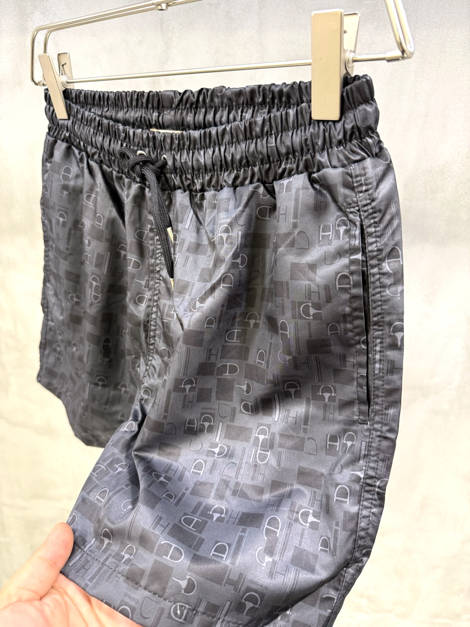 Black Hermès "Metal au Carre" swim trunks - Image 2