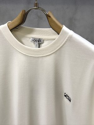 White Loewe Anagram-embroidered logo cotton tee