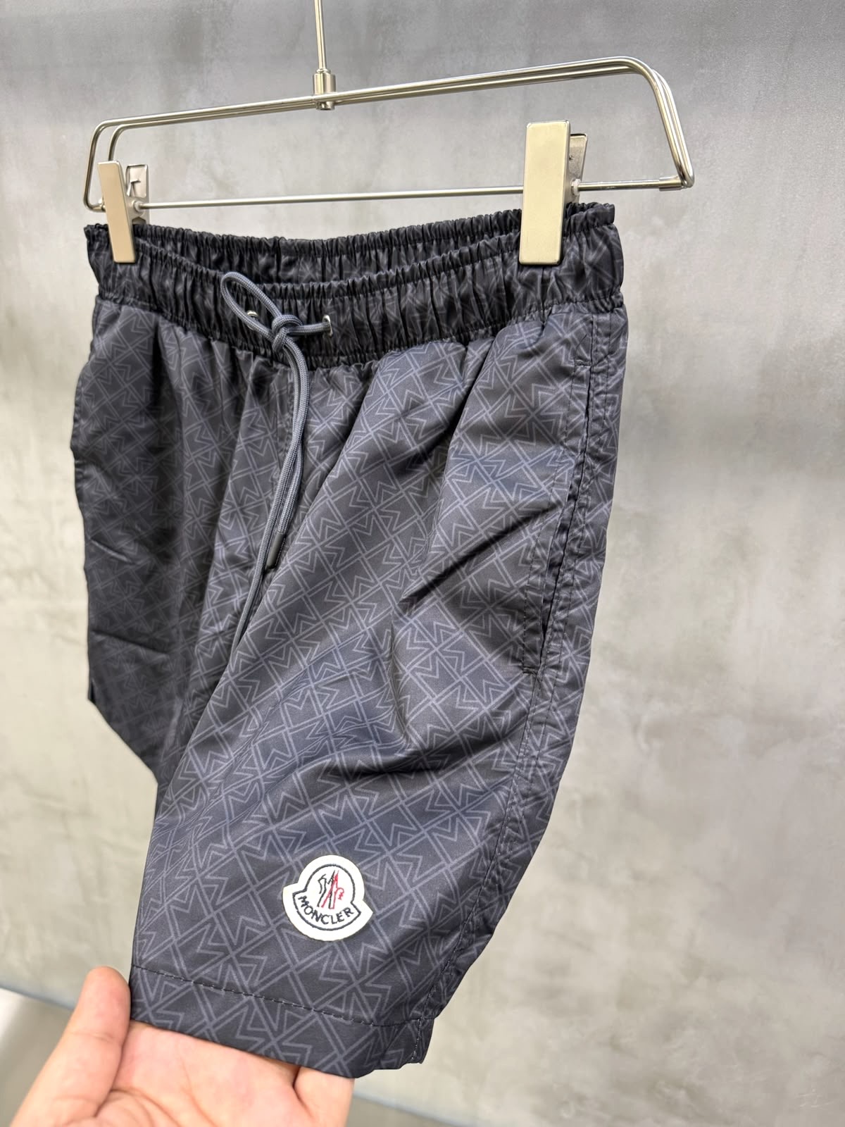 Black on black Moncler all-over 'M' pattern monogram-jacquard swim shorts - Image 2