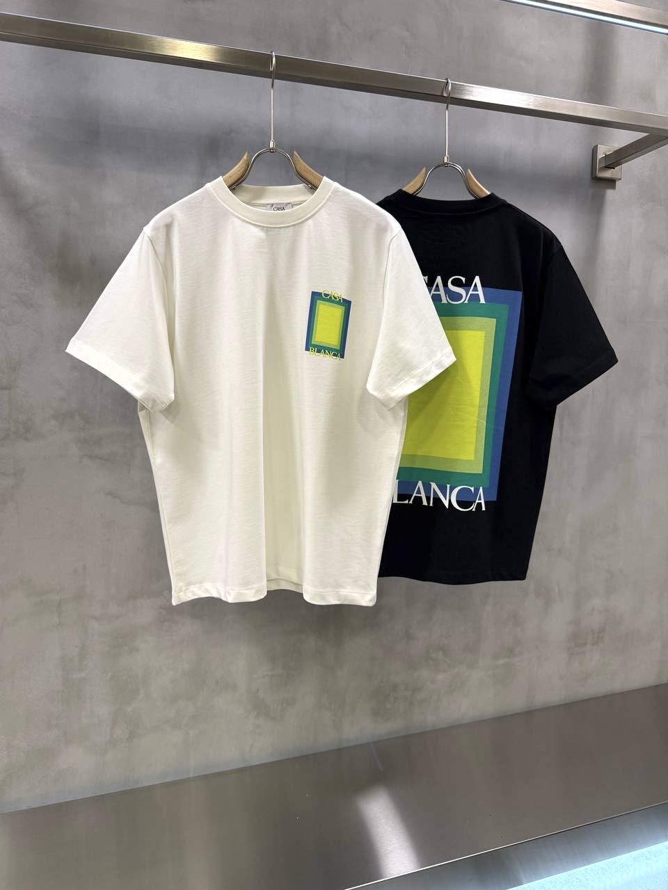 White Casablanca Paris gradient square logo cotton t-shirt - Image 6
