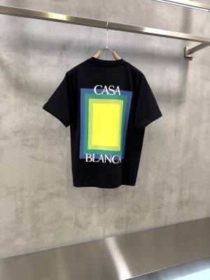 Black Casablanca Paris gradient square logo cotton t-shirt