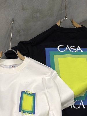 Black Casablanca Paris gradient square logo cotton t-shirt