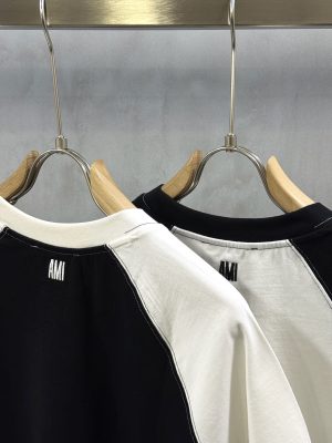 White Ami Paris Ami de Cœur heart logo patch cotton tee