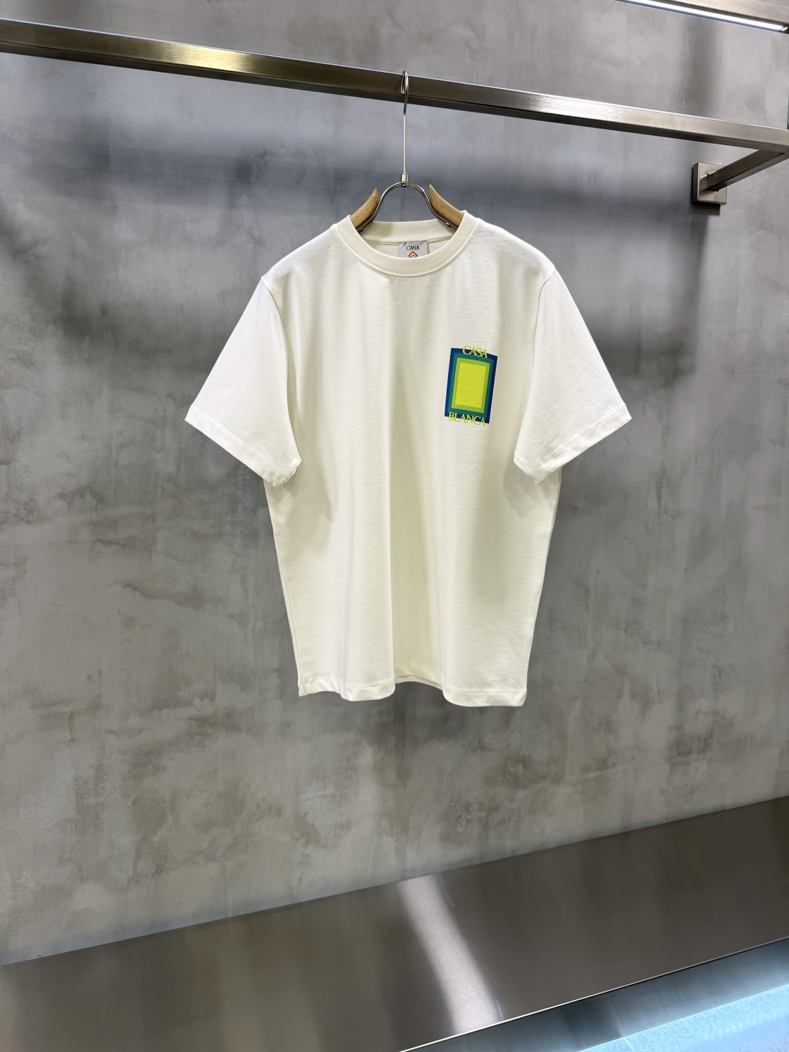 White Casablanca Paris gradient square logo cotton t-shirt - Image 2