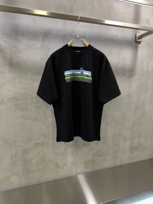 Black Burberry maze print cotton T-shirt