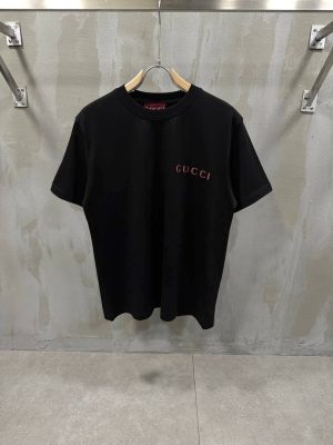 Black Gucci printed cotton jersey t-shirt