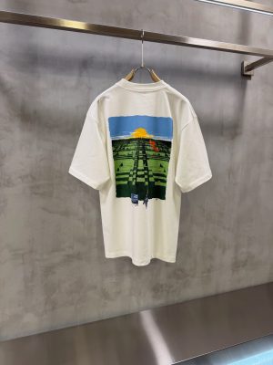 White Burberry maze print cotton T-shirt