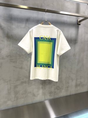 White Casablanca Paris gradient square logo cotton t-shirt