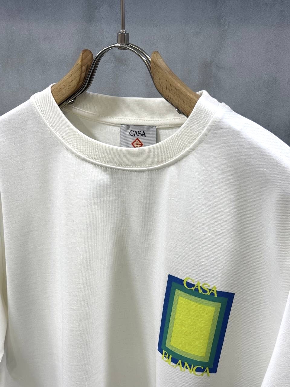 White Casablanca Paris gradient square logo cotton t-shirt - Image 3