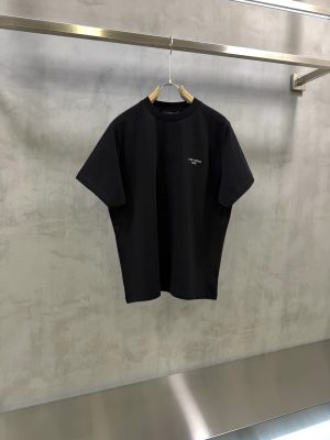 Black LV embroidered signature logo script cotton t-shirt