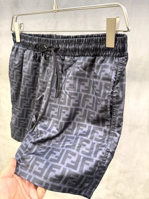 Black Fendi all-over tonal jacquard FF motif print swim shorts