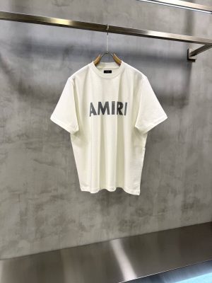 White AMIRI Stencil Logo cotton t-shirt