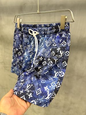 Blue LV all-over LV monogram galaxy-print swim shorts