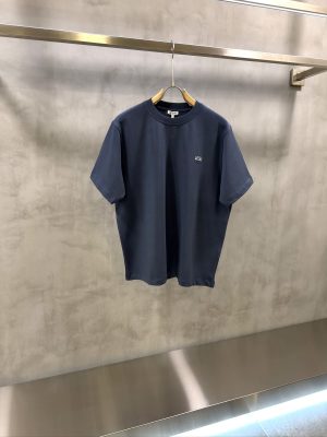 Navy Loewe Anagram-embroidered white logo cotton tee