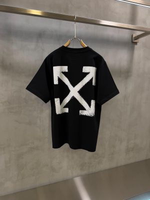 Black Off White arrow sponge cotton t-shirt